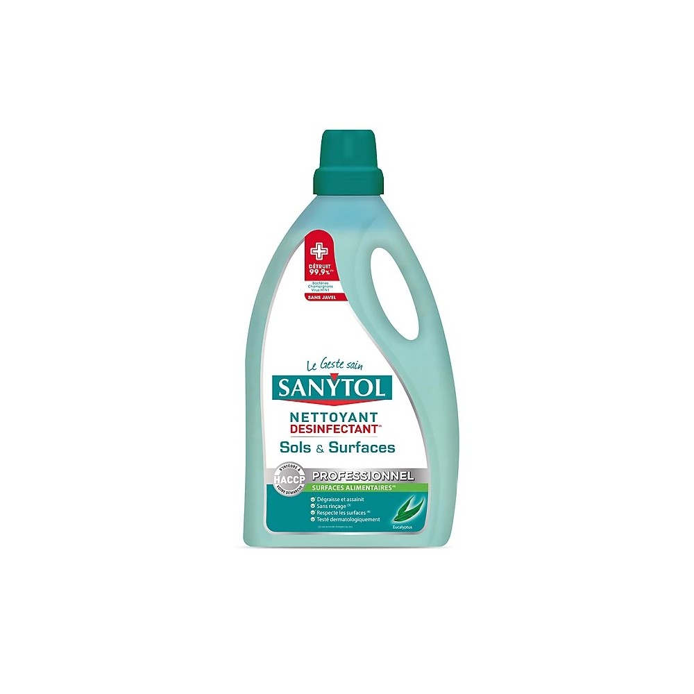 Sanytol nettoyant désinfectant sols et surfaces professionnel 5L x 4